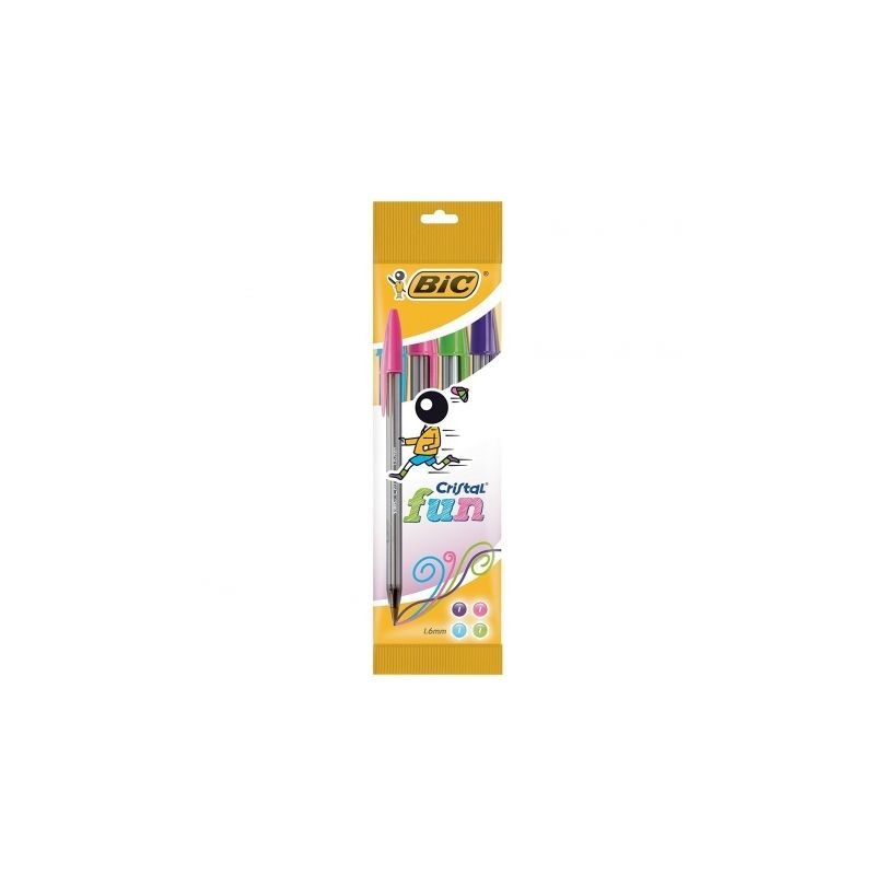 BIC Cristal Fun Color Penna A Sfera Lima | Punta Media 1.66 Mm | Colore Lime